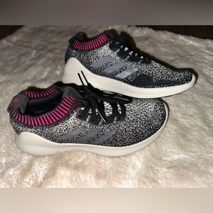 Adidas Purebounce+ Breathable Mesh Black White Pink Running Sneakers Women